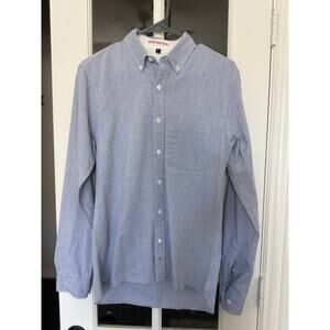 APOLIS Global Citizen Men's washed Oxford Blue Button Down Shirt size small